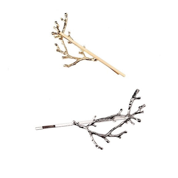 Silver Tree Branch Hair Pin - Picture 5 of 6